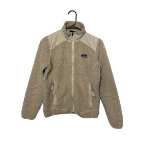 Patagonia Jacket Womens Small Khaki Tan Retro X Full Zip Fleece Coat Outdoor